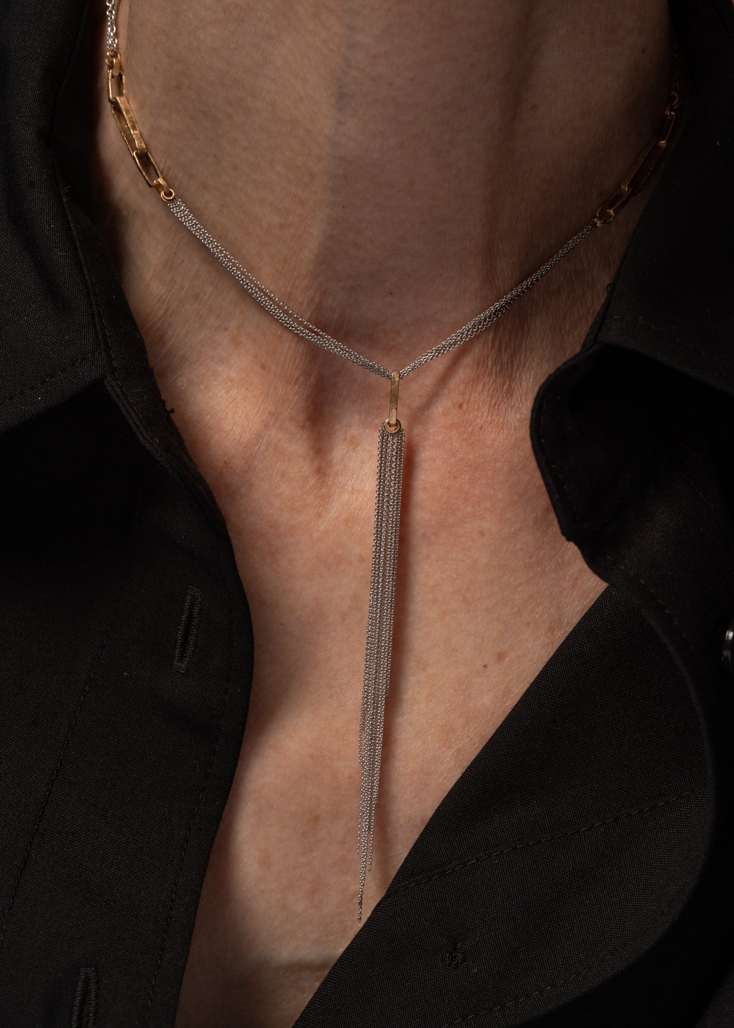The White Gold Tassel Necklace