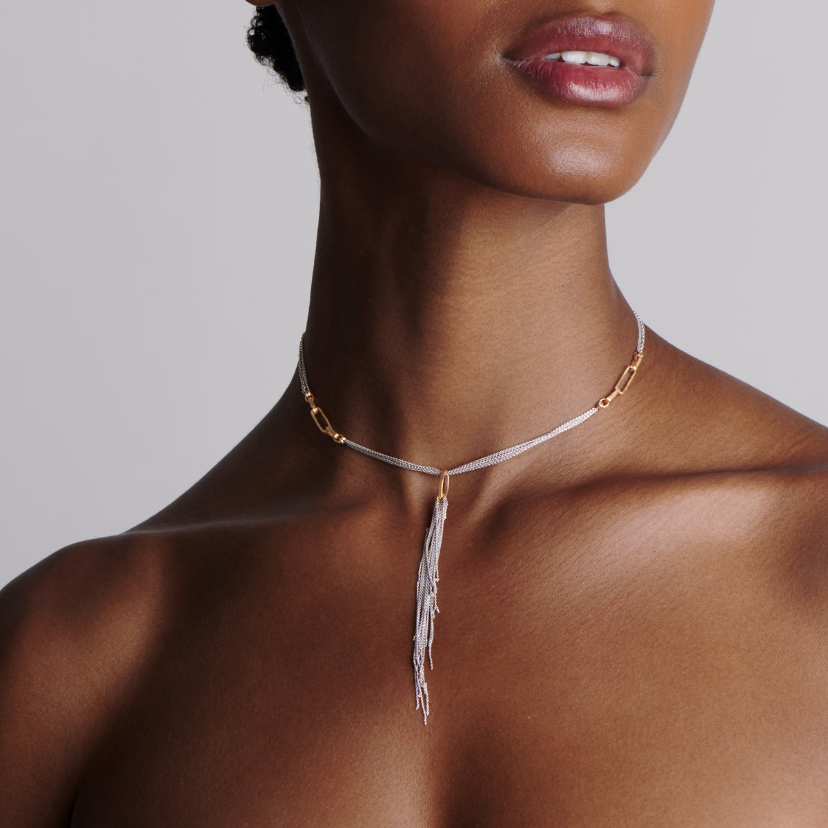 The White Gold Tassel Necklace