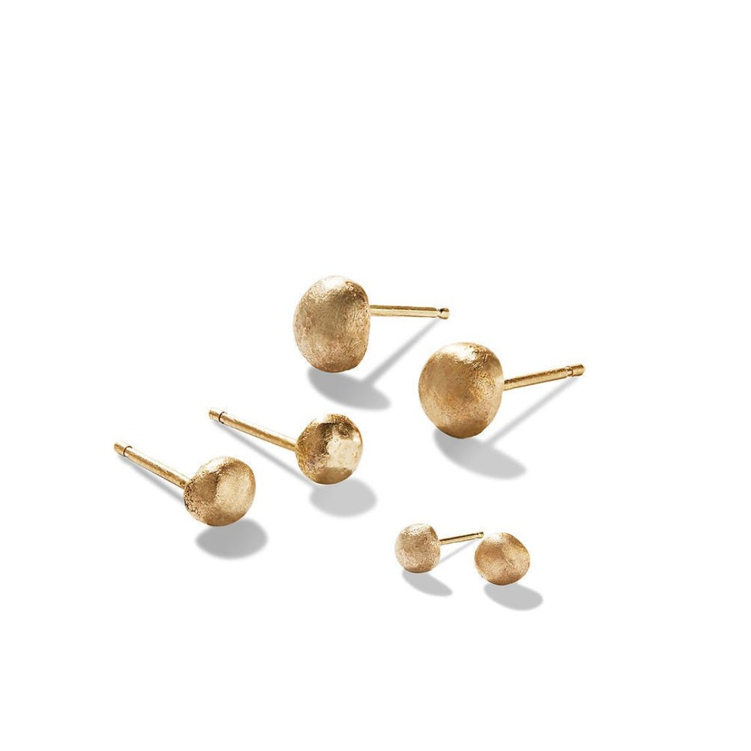 14K Real Solid Yellow Gold Round Ball Bead Sleeper Stud Earrings Pushback  3-8mm | eBay